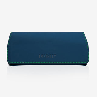 Soft leather sunglasses case blue